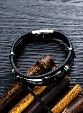 饰品个性潮时尚电吉他皮手镯夜店街头嘻哈百搭皮革手链