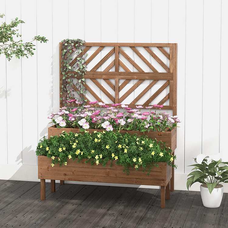 壁挂木花盆墙壁装饰花架庭院阳台挂壁绿植种植箱造园用品户外花架