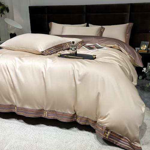 简约100纯棉全棉长绒棉全棉四件套全套床单被套床上用品4