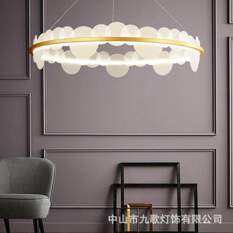 后现代简约轻奢水晶灯客厅吊灯别墅工程欧式卧室餐厅圆形北欧灯具