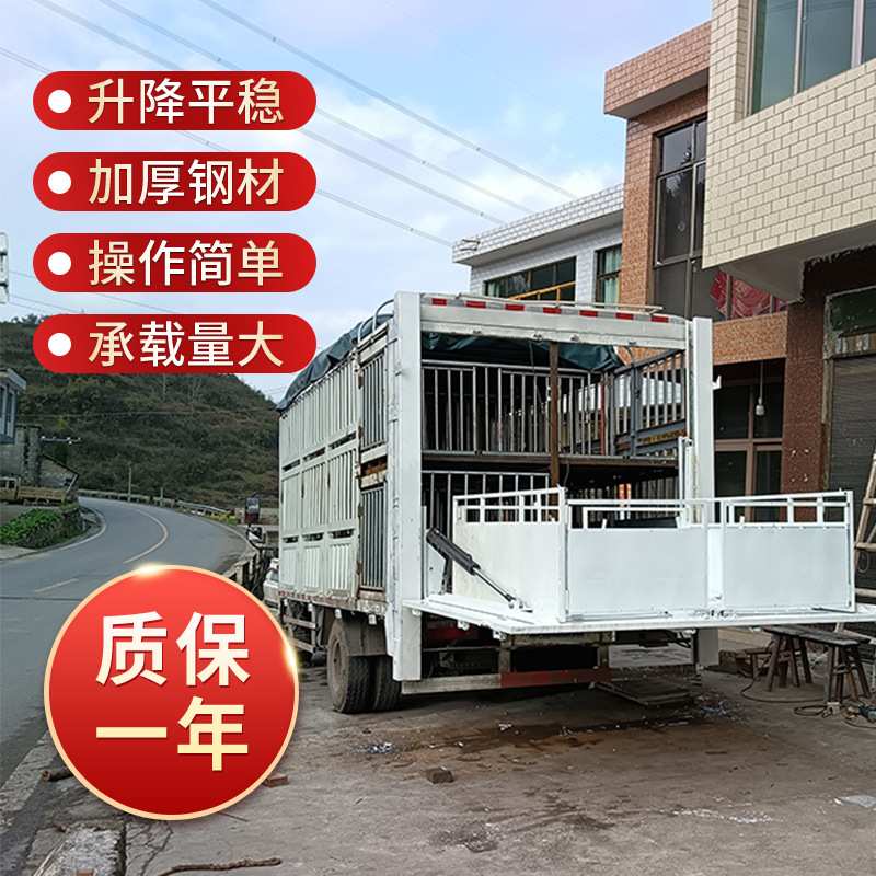 汽车货车装卸货升降机仓栏猪笼车垂直升降尾板卸货平台落地式