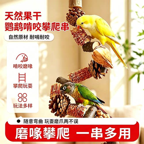 鹦鹉站杆干果秋千磨牙棒玩具架串装饰小太阳虎皮玄风牡丹专通用