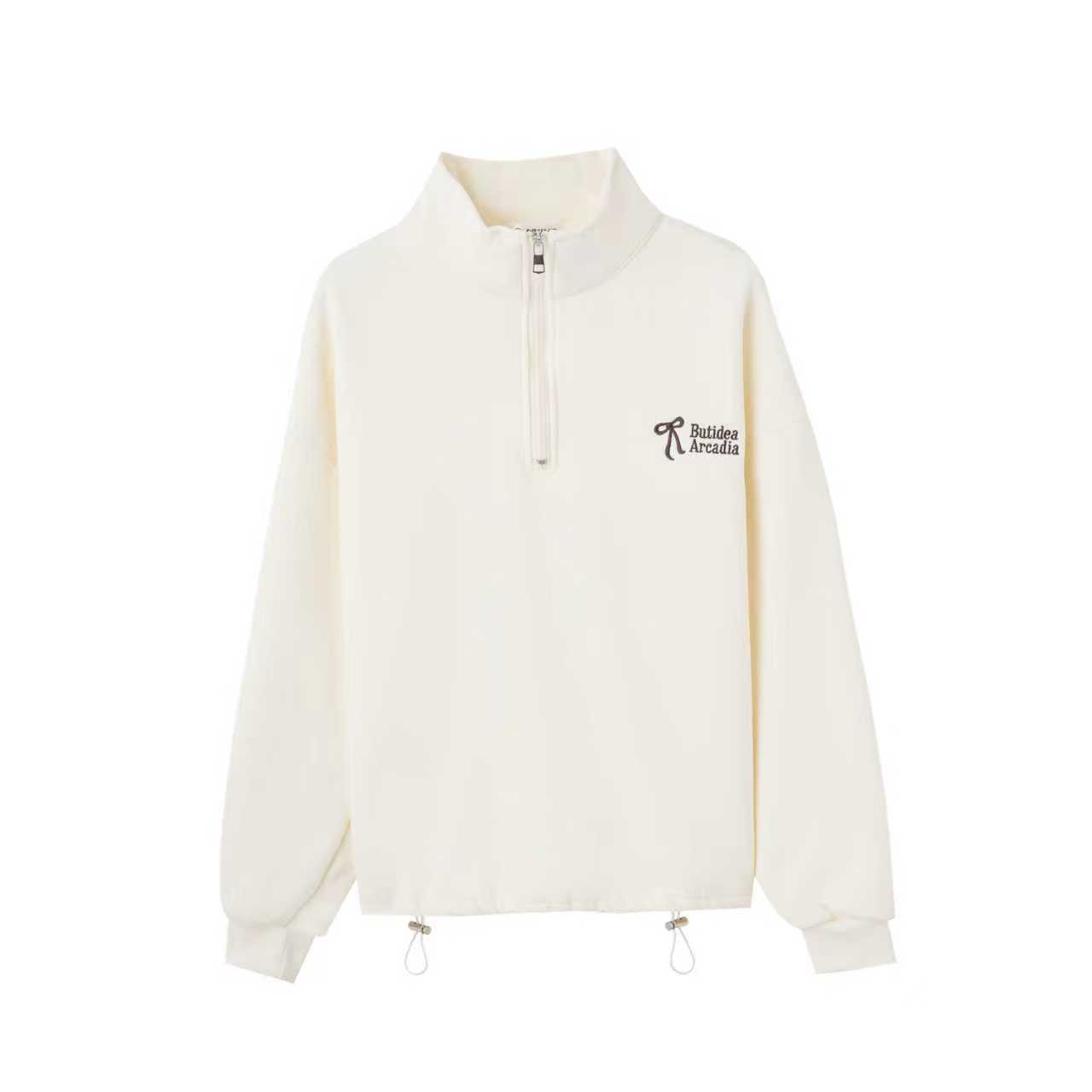 【玉米专享】加绒加厚～重磅立领半拉链卫衣女款6773#