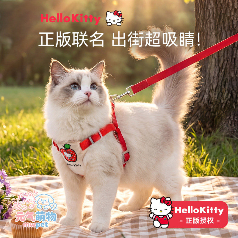 防挣脱透气背心式猫咪牵引绳图片