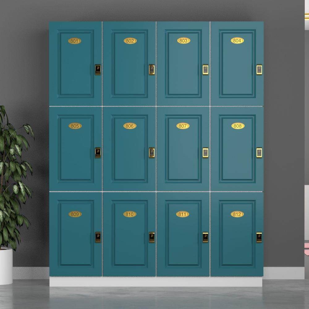 孔雀蓝更衣柜健身房木质员工储物柜浴室洗浴中心鞋柜带锁瑜伽柜子,商业/办公家具,办公储物柜,淘宝优惠券,粉丝福利购,淘宝优惠卷