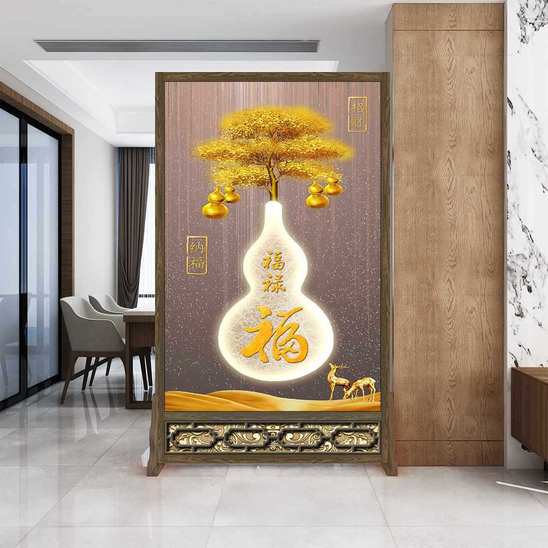 A6L中式屏风隔断客厅遮挡入户玄关家用进门入门卧室办公室卫生间