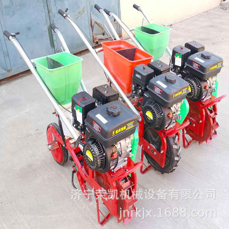 手推自走式汽油柴油施肥播种机小型牵引播种机手扶玉米大豆播种机