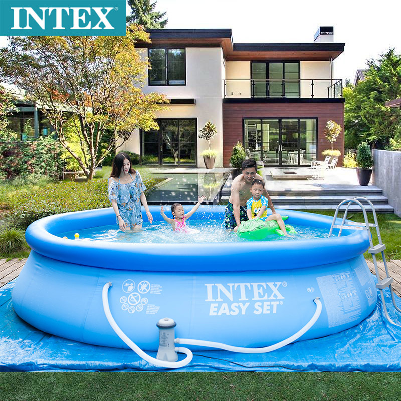 INTEX26168 碟形游泳池 戏水池 家庭儿童戏水池457*122CM泳池加高