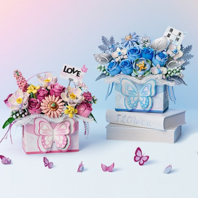 【浪漫抱抱花束积木】创意礼品
