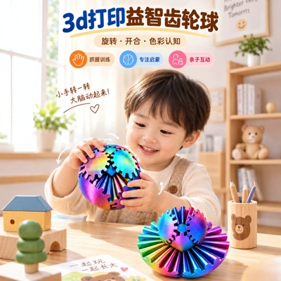 儿童齿轮变形彩虹球蒙氏早教感官训练玩具宝宝精细动作解压魔法球