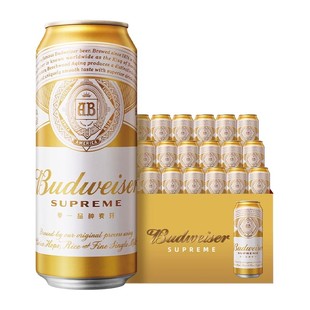 【Budweiser】国产百威金尊啤酒单一麦芽酿造黄啤500ml*18罐整箱