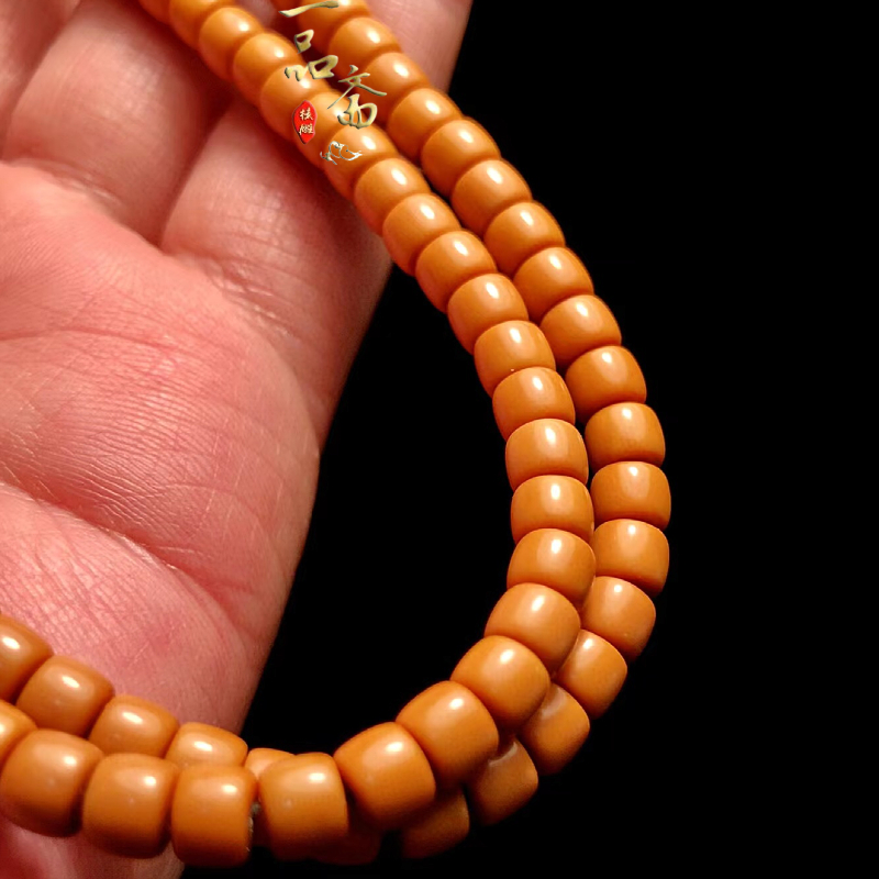 老型珠橄榄核核尖108颗直切手串圆珠单圈老型桶珠脖挂文玩配饰男