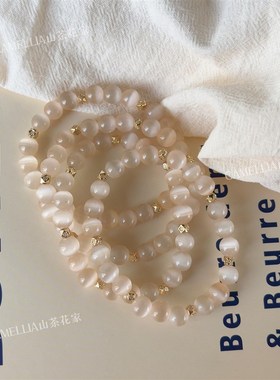 新中式猫眼石串珠手链小众设计清冷感气质手串轻奢复古高级感手饰