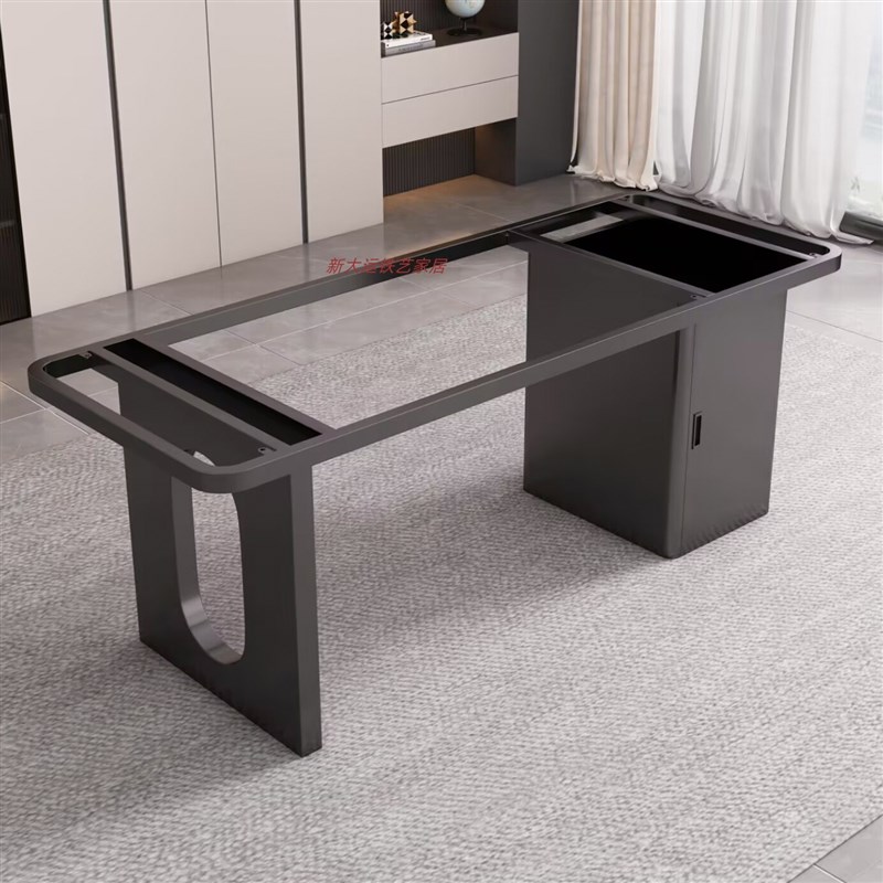 大理石茶台底座不锈钢岩板茶桌支架奢石泡茶桌脚办公桌金属支撑腿