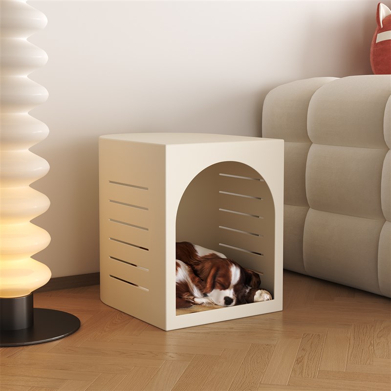 新小型宠物猫窝奶油风四季通用人宠共用床头柜茶几边几一体化猫房