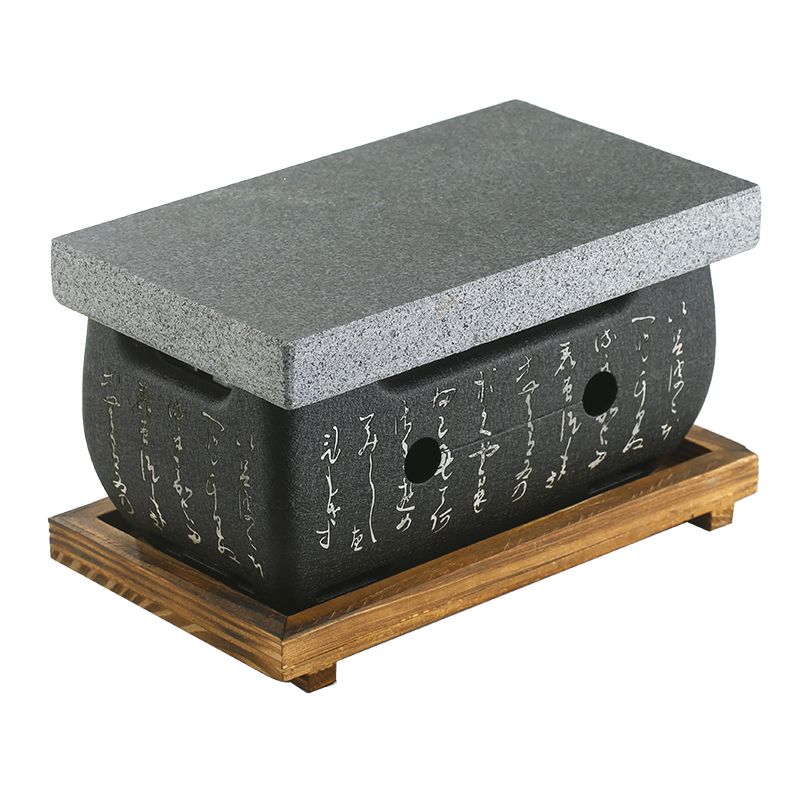 耐高温火山石烤肉炉日式文字木炭炉烤肉盘餐厅牛扒煎盘石板烧烤盘