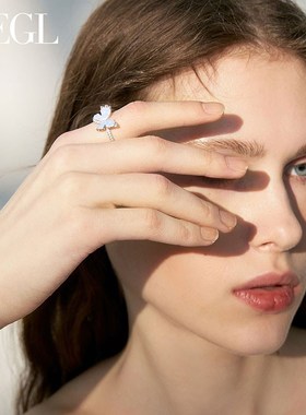 ZEGL冰晶蝴蝶戒指女小众设计2024新款爆款时尚开口指环食指尾戒