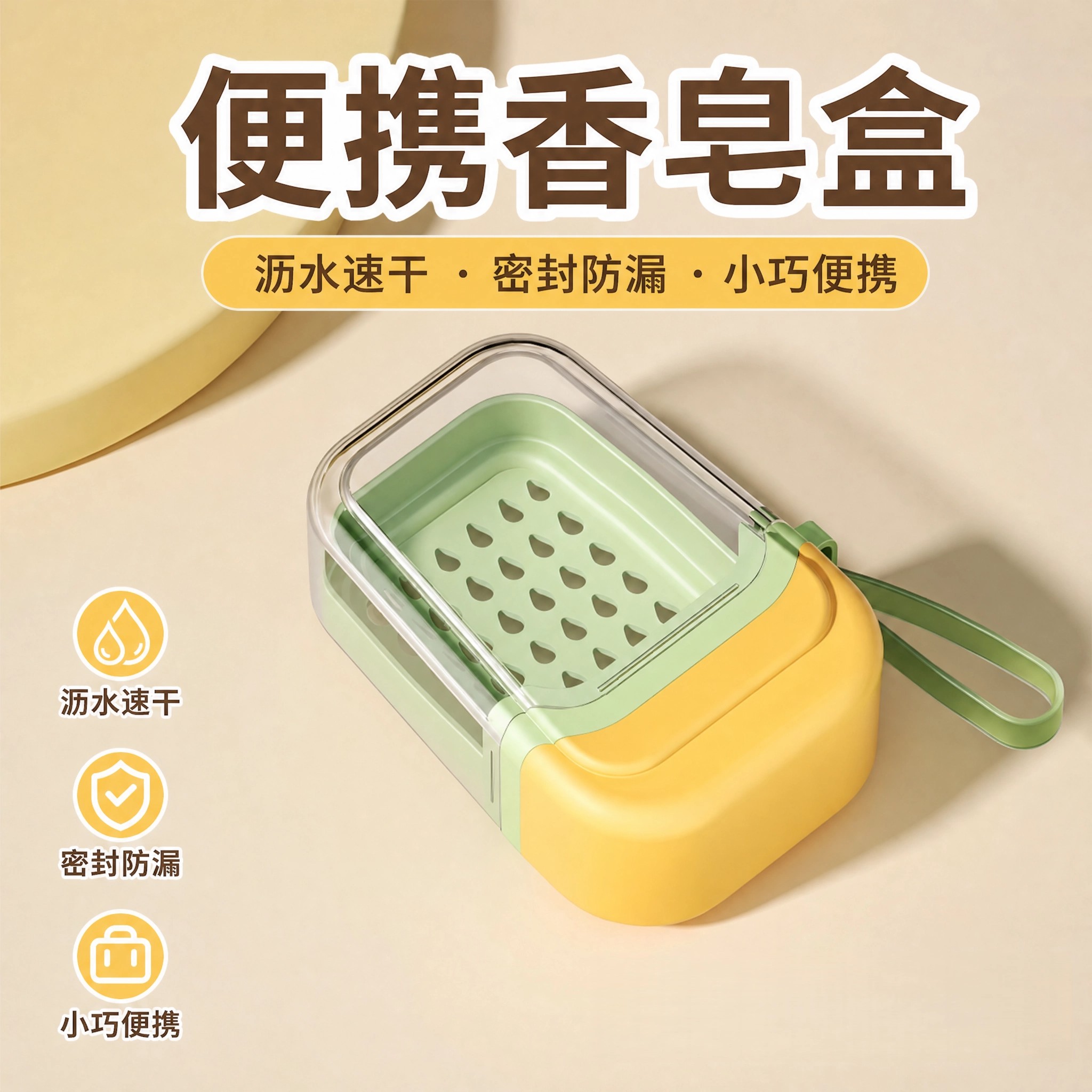 旅行便携密封沥水香皂盒