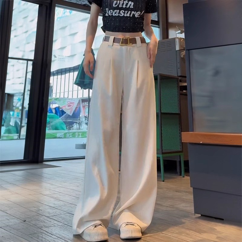 大码胖mm高级感垂感阔腿西装裤子女2025秋冬新款显瘦小个子休闲裤