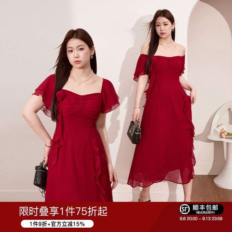 蓝语大码女装气质优雅连衣裙图片