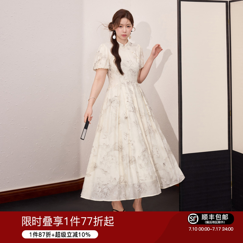 蓝语大码女装气质优雅连衣裙