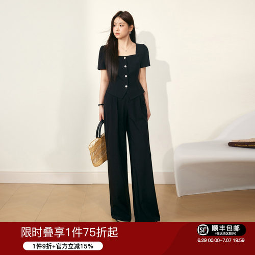 轻薄显瘦套装大码女装蓝语