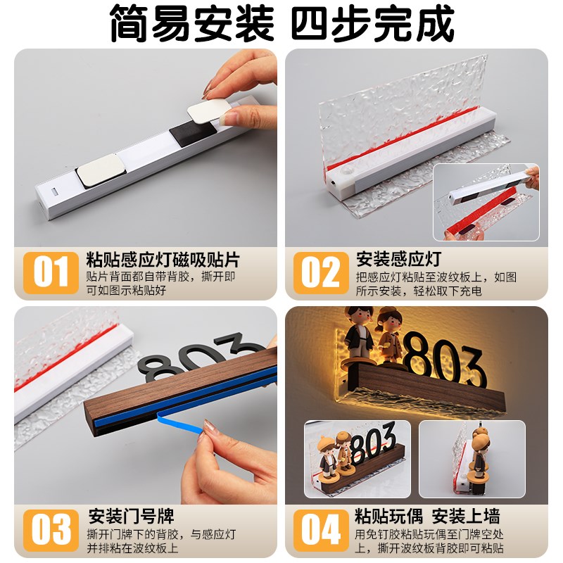 2025年新款门牌号高级感轻奢创意号码牌家用酒店别墅自粘房间门口