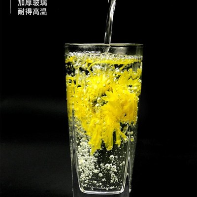 丽尊四方玻璃杯子牛奶杯啤酒杯透明杯无铅玻璃杯耐热玻璃杯家用把
