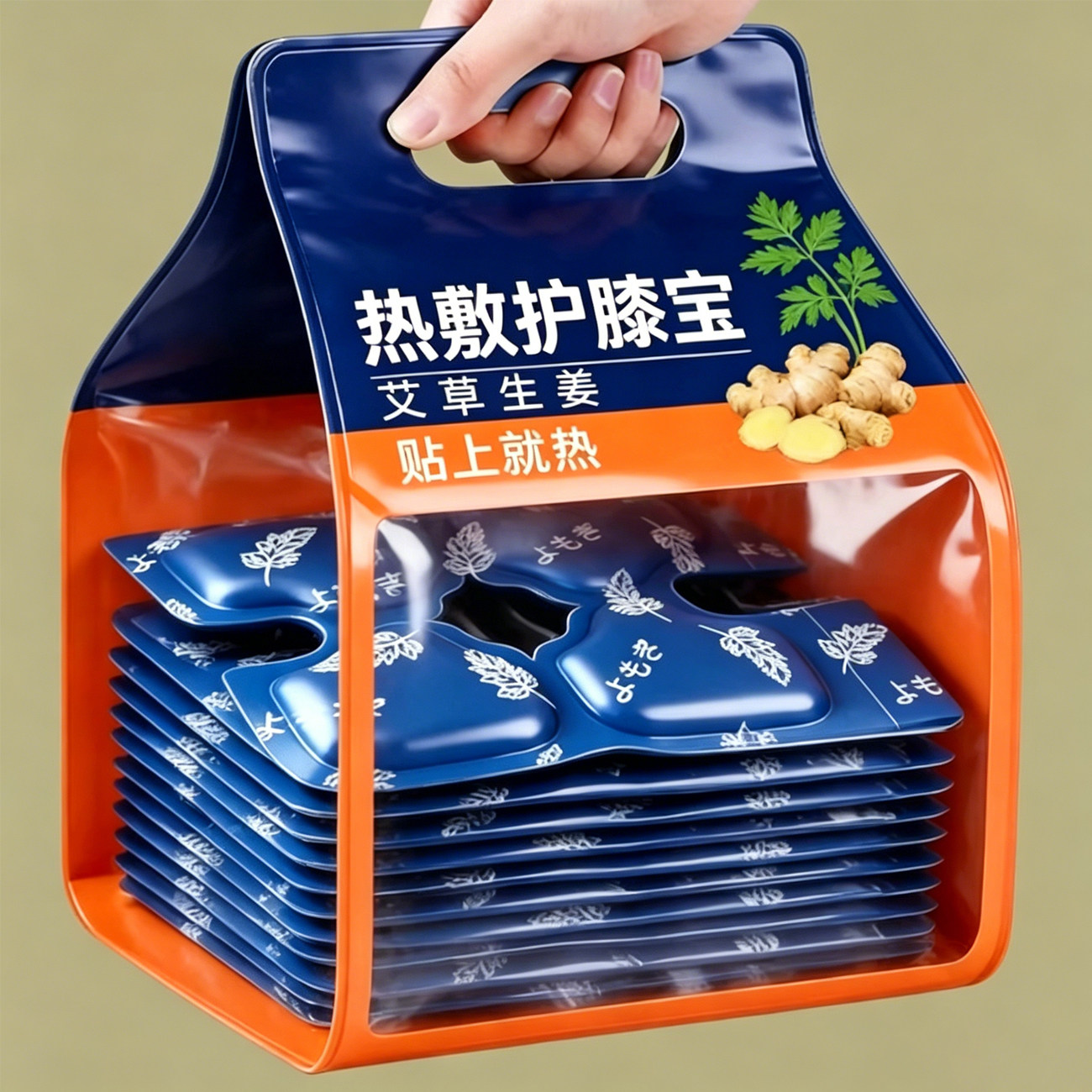 艾草蒸汽速热艾灸热敷贴膝颈两用