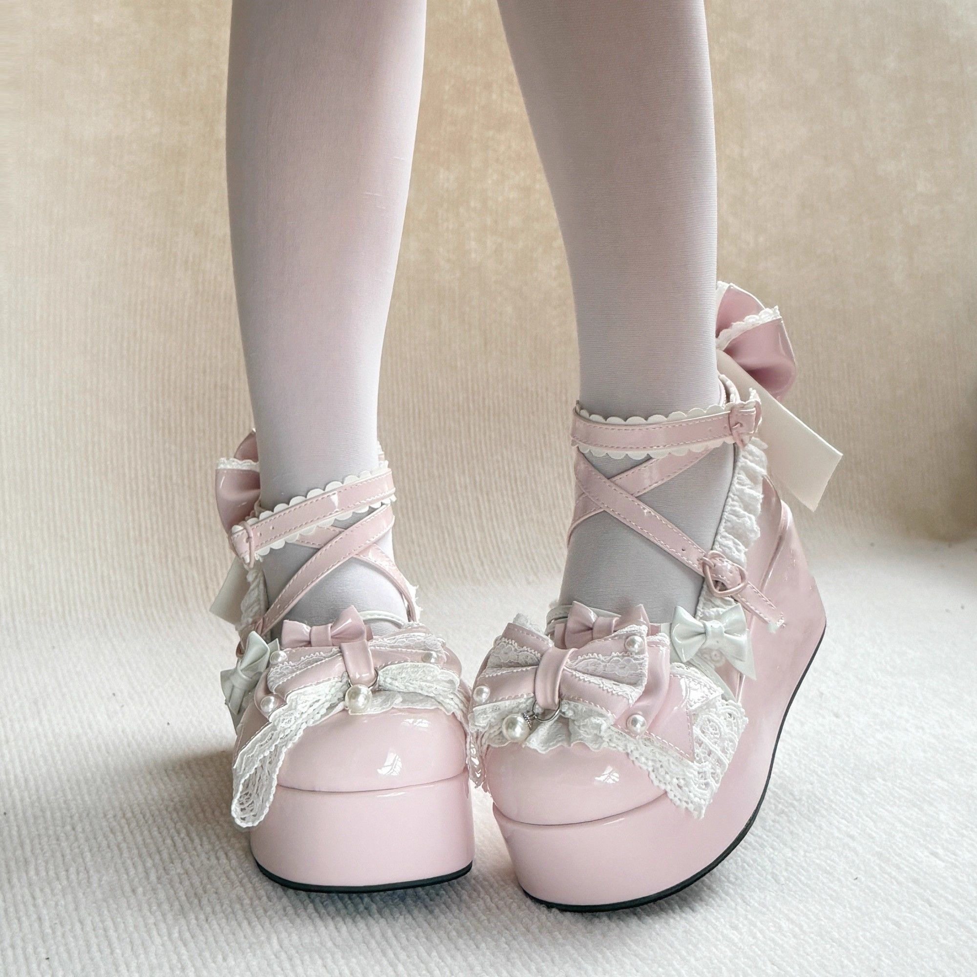 洛丽塔皮鞋lolita可爱甜美日系松糕蕾丝蝴蝶结玛丽少女甜梦信使