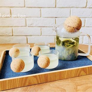 家用云雾玻璃磨砂泡茶壶北欧简约轻奢水果花茶壶个性 日式 创意茶器