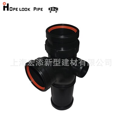 HDPE 三层复合静音管材柔性承插连接 dn110xdn160 大曲率半径弯头