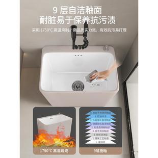 奶油风拖把池家用阳台落地式 新款 拖布池长方形墩布池防溅水拖把盆