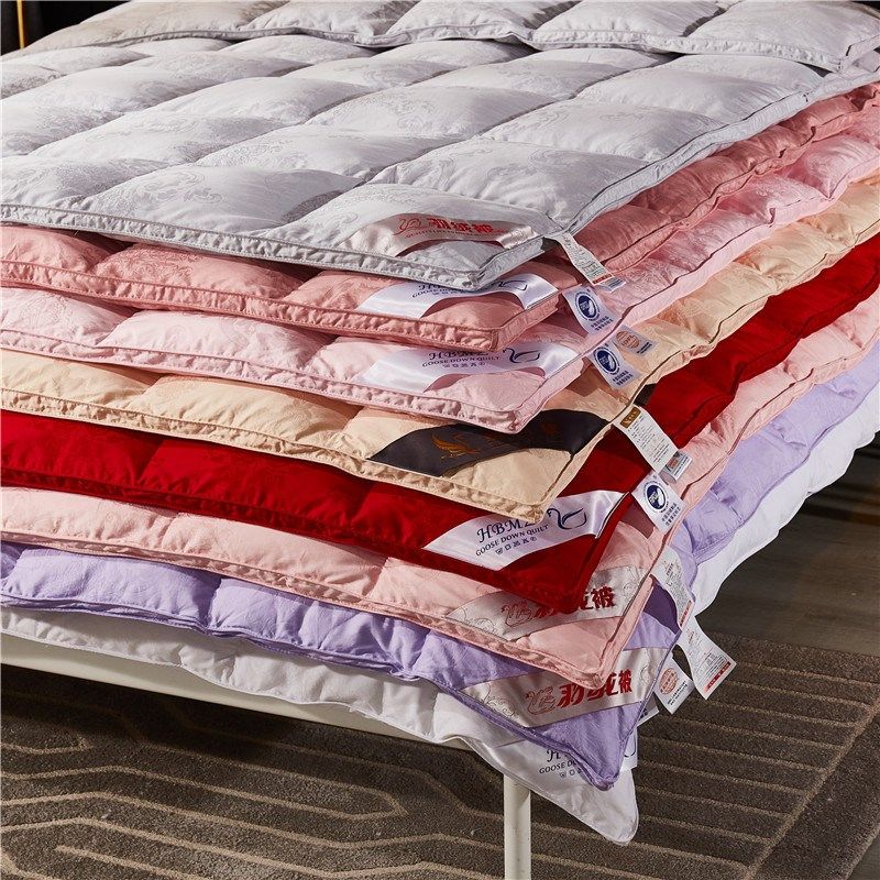 新款80*60棉大提花羽绒被壳自充绒羽绒被套纯色半成品羽绒被厂家