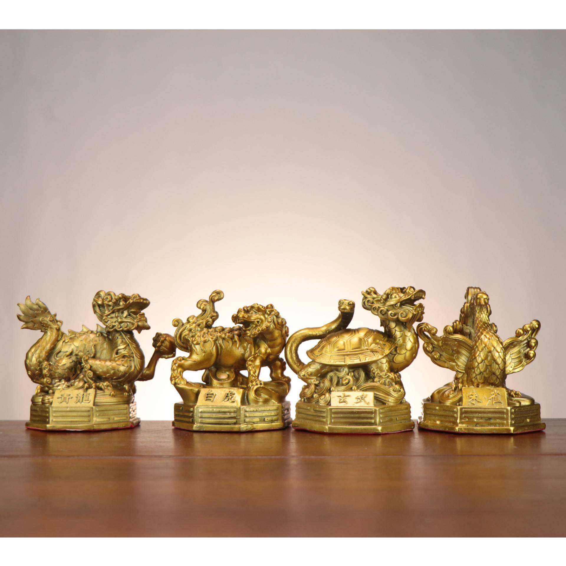 青龙朱雀玄武白虎铜工艺品摆件铜四大神兽四方位神