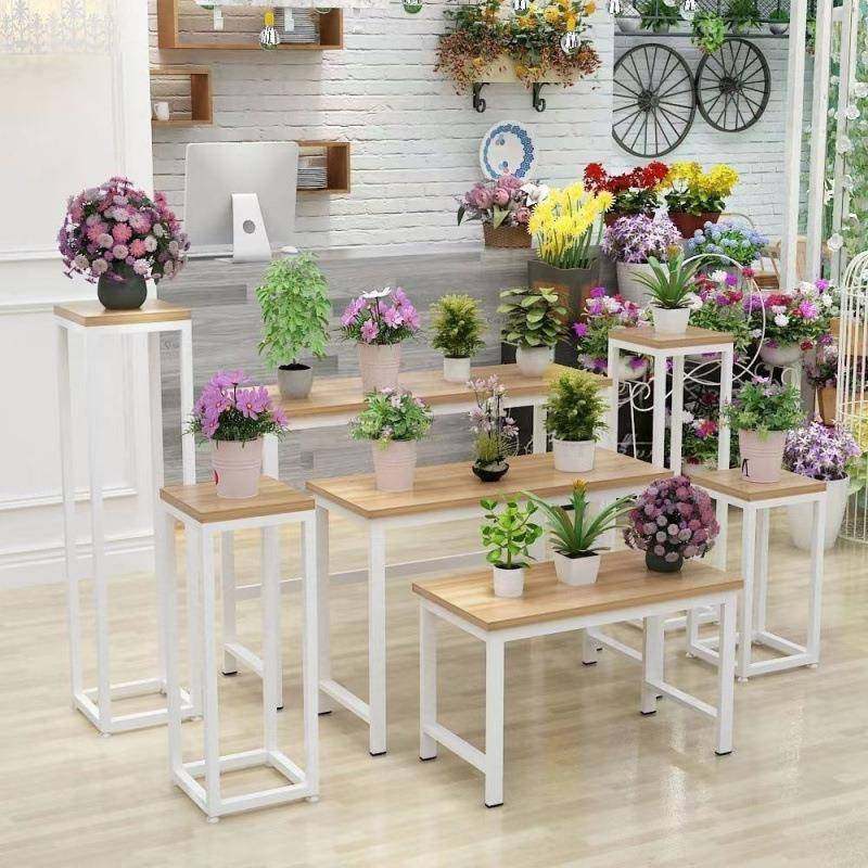 LP铁艺花架花店中岛花束小桌子鲜花流水展示架高低落地橱窗花盆展
