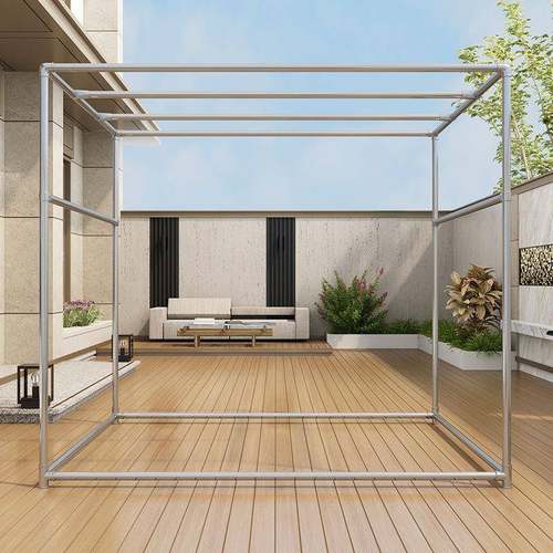 镀锌钢管晾衣架落地家用室外晒被架户外阳台楼顶简易大型凉衣架子