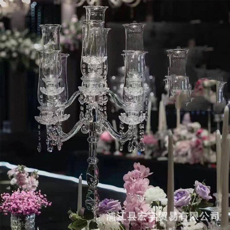 欧式水晶烛台婚庆道具婚礼用品摆件餐桌浪漫蜡烛装饰现代家居烛台