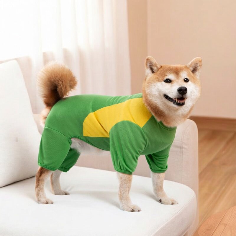 四季可穿狗狗衣服春夏居家防掉毛透气四脚拼色拉布拉多柴犬睡衣