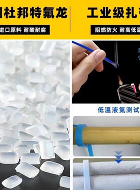 工业TEFZEL铁氟龙蓝色扎带捆扎束线四氟乙烯耐高低温抗腐2.5*100