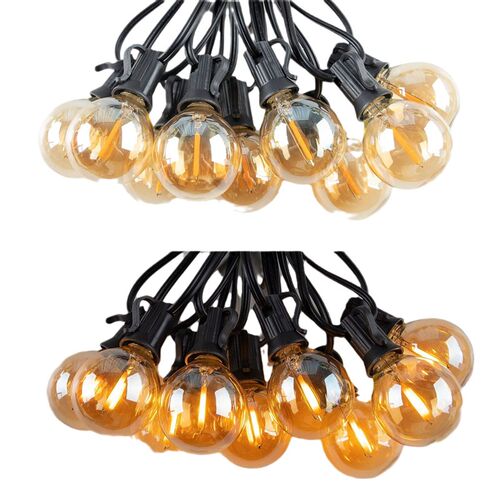 跨境G40镀金星球灯串户外氛围灯婚庆装饰灯圆球露营灯串灯可调光