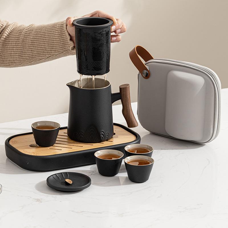 便携式旅行茶具个人专用小套装户外露营喝茶泡茶壶茶杯随身快客杯
