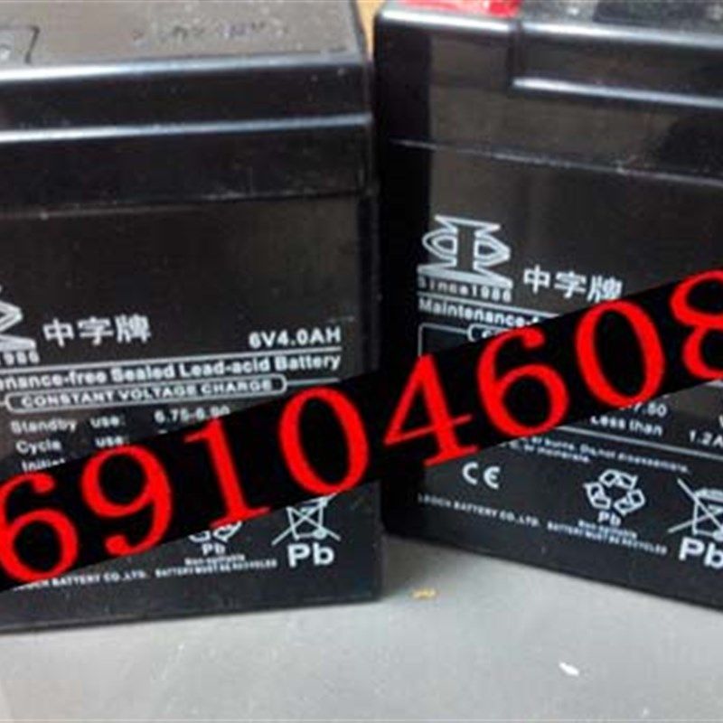 中字牌电池 6V4.0AH电子秤 台秤 电子计价秤 中兴牌电子称蓄电池