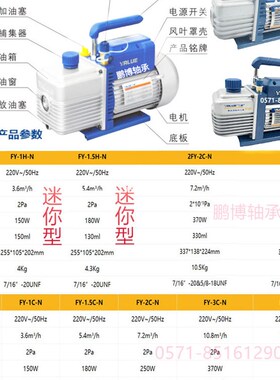 飞越2FY-4C-N 双极4升 家用抽气便携式4L真空泵冷库中央空调维修