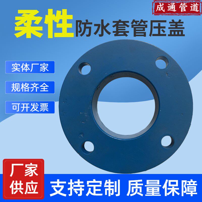 柔性防水套管压盖套管密封压盖 压兰止水板套管密封件生铁压盖