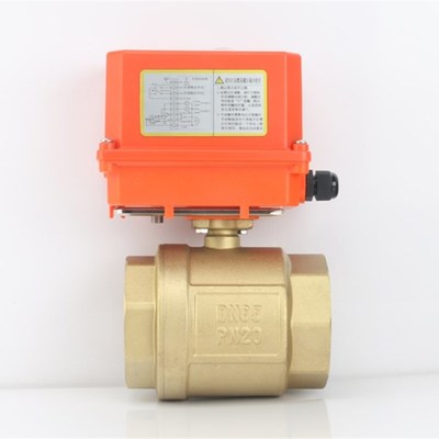 Q911F-16T电动黄铜球阀暖通冷热水电动二通阀DN15 20 25 32 40