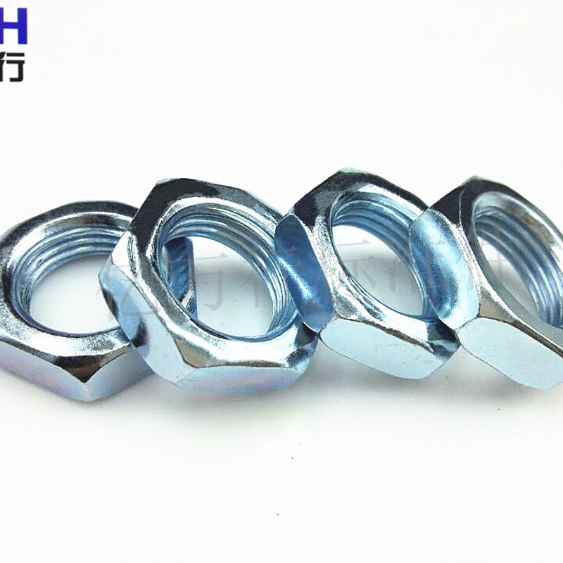 GB54镀锌六角薄螺帽细牙薄螺母并帽扁螺帽 m8*1-16-20-27-30-64*4