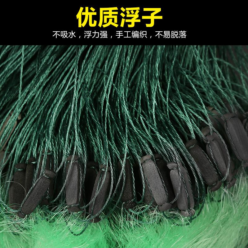 绿丝渔网挂网粘网丝网捕鱼网单层浮网鱼网三层沉网100米沾网渔具