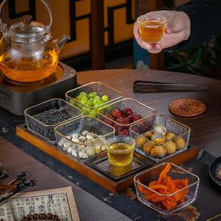 围炉煮茶配件分格点心茶点盘家用室内茶具干果盘小吃托盘茶桌摆件