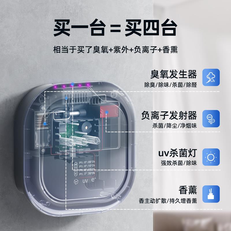 HOSK空气净化器家用新房除甲醛卫生间杀菌宠物除臭异味神器臭氧机